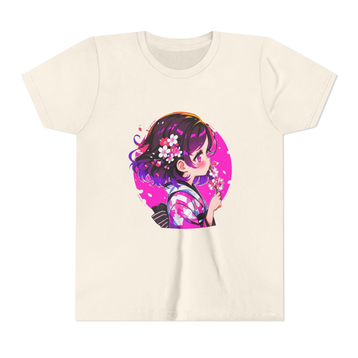 Kato Megumi Fan Art with Cherry Kids T Shirt | Junichi Kato - alternate angle 3, merchandise